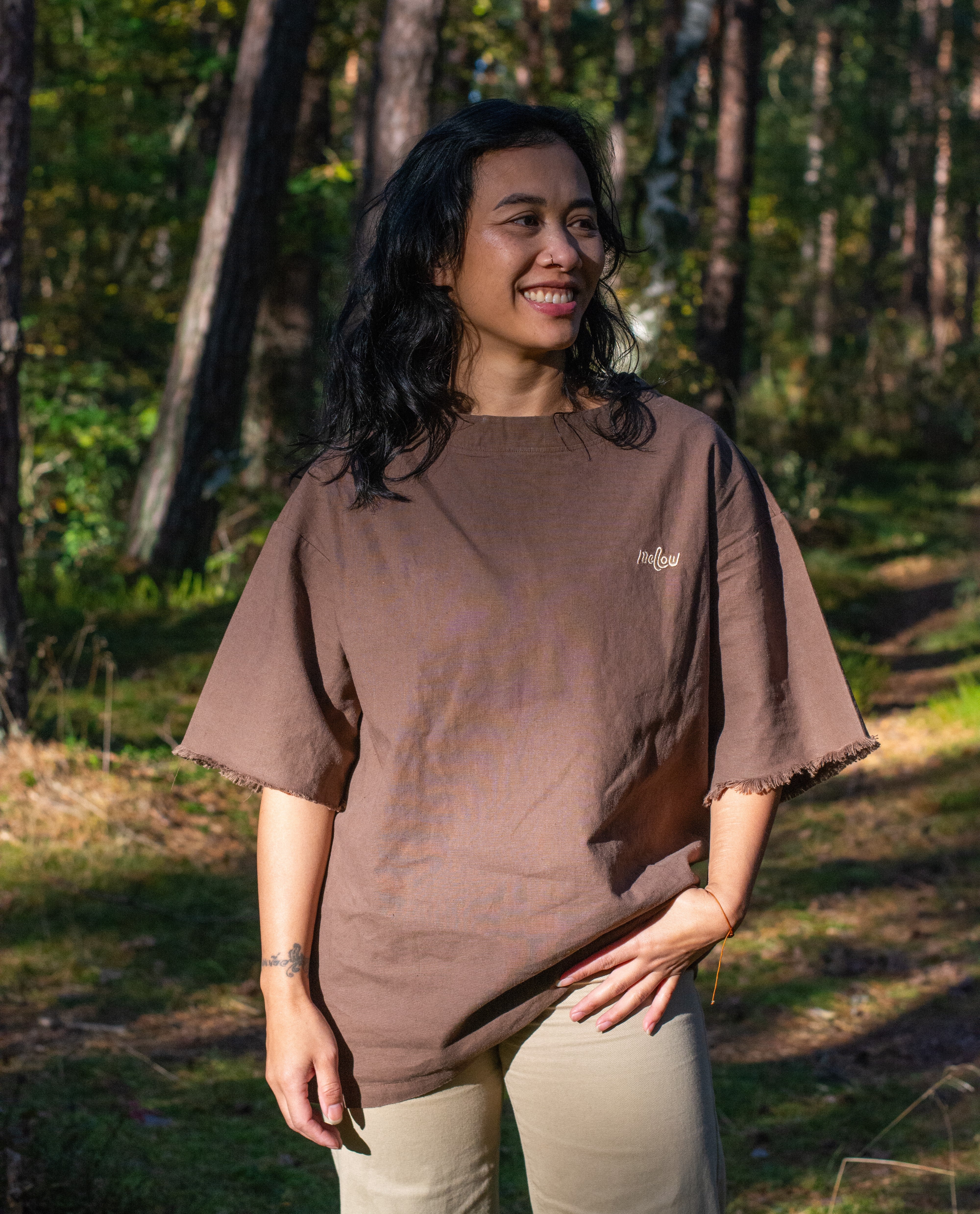 Earthy Brown Oversized Tee